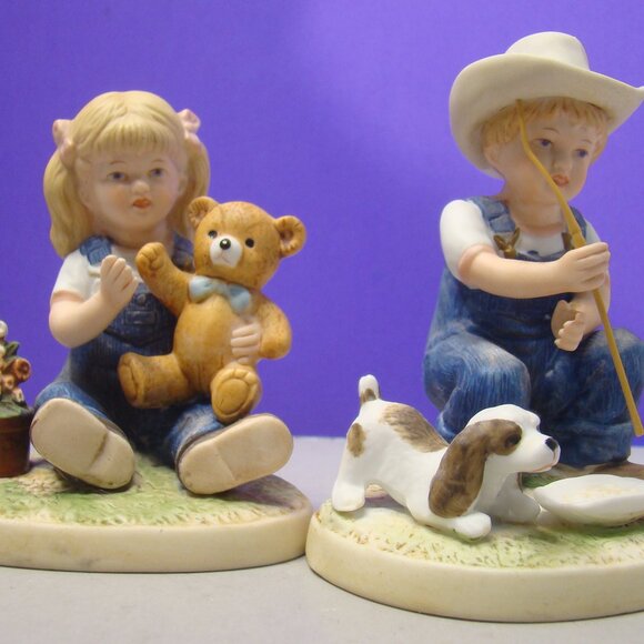 "AFTER CHORES" VNTG Retired Denim Days HomCo #1504 Pair Home Interiors - Picture 11 of 16